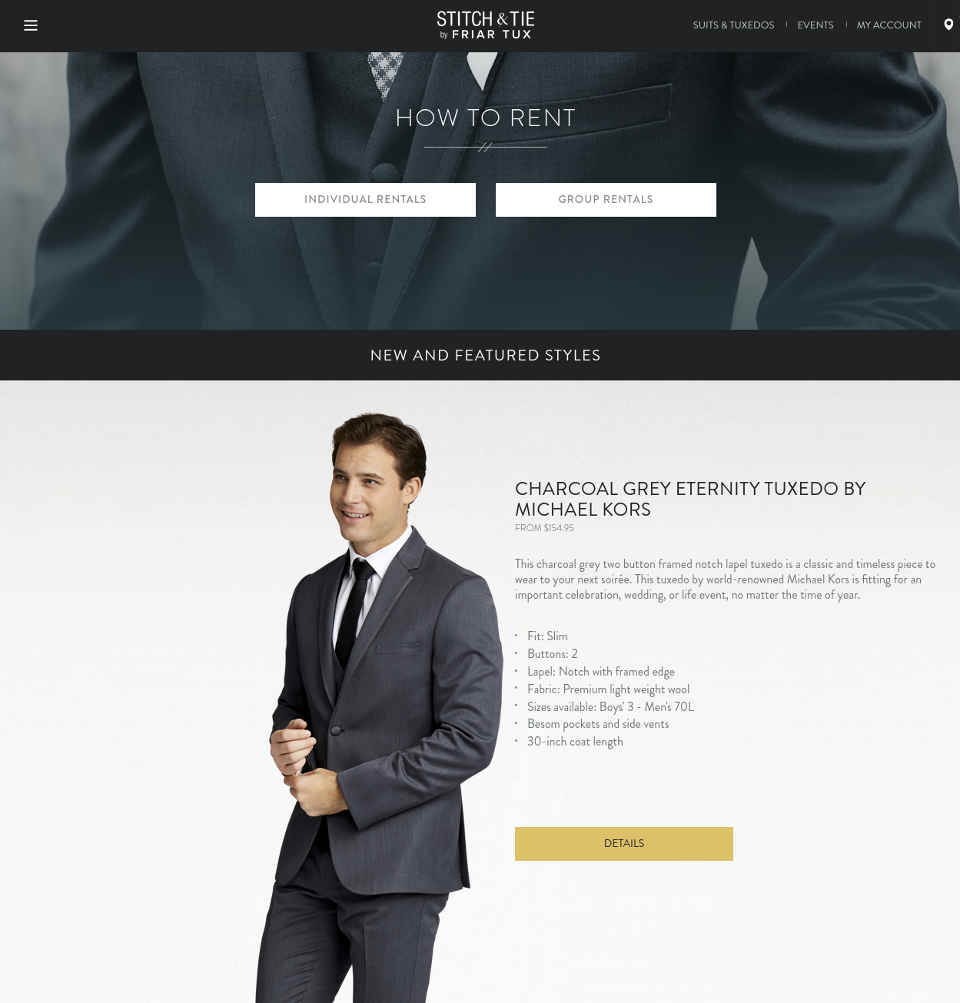 Stitch & Tie tuxedo rentals